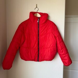 Wild Fable Cropped Puffer Jacket – Red – Women’s S